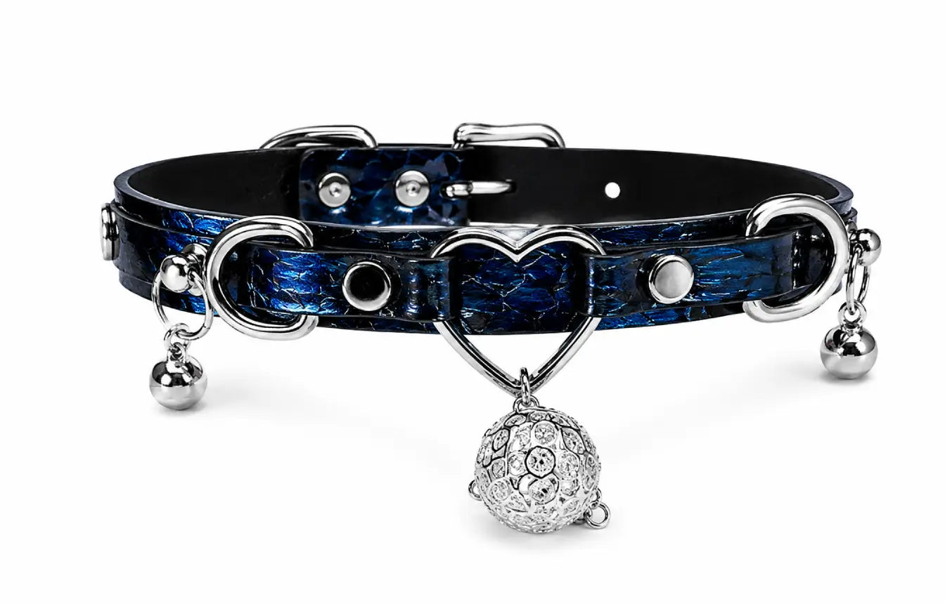 Blue Heart Choker Necklace