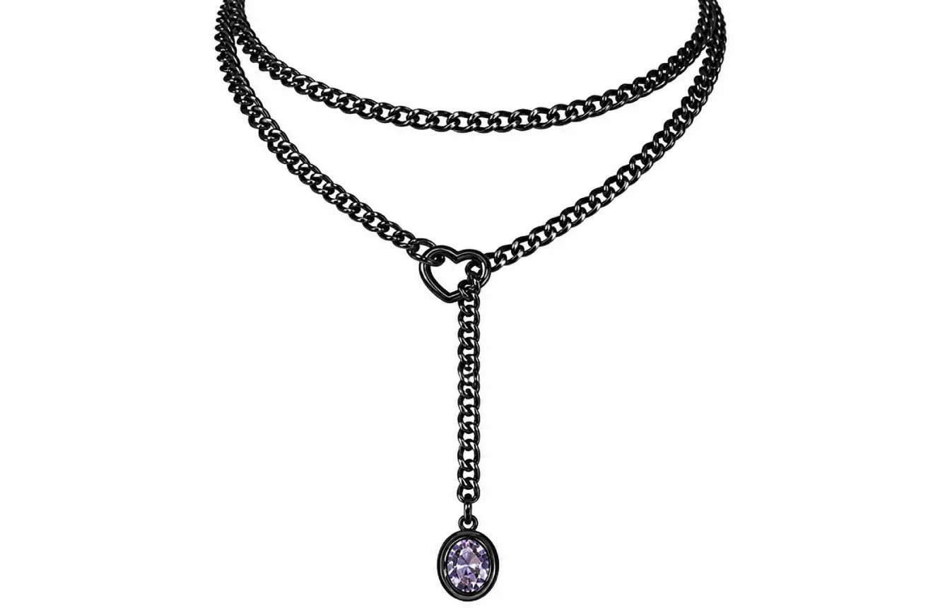 Crystal Charm Loop Slip Choker
