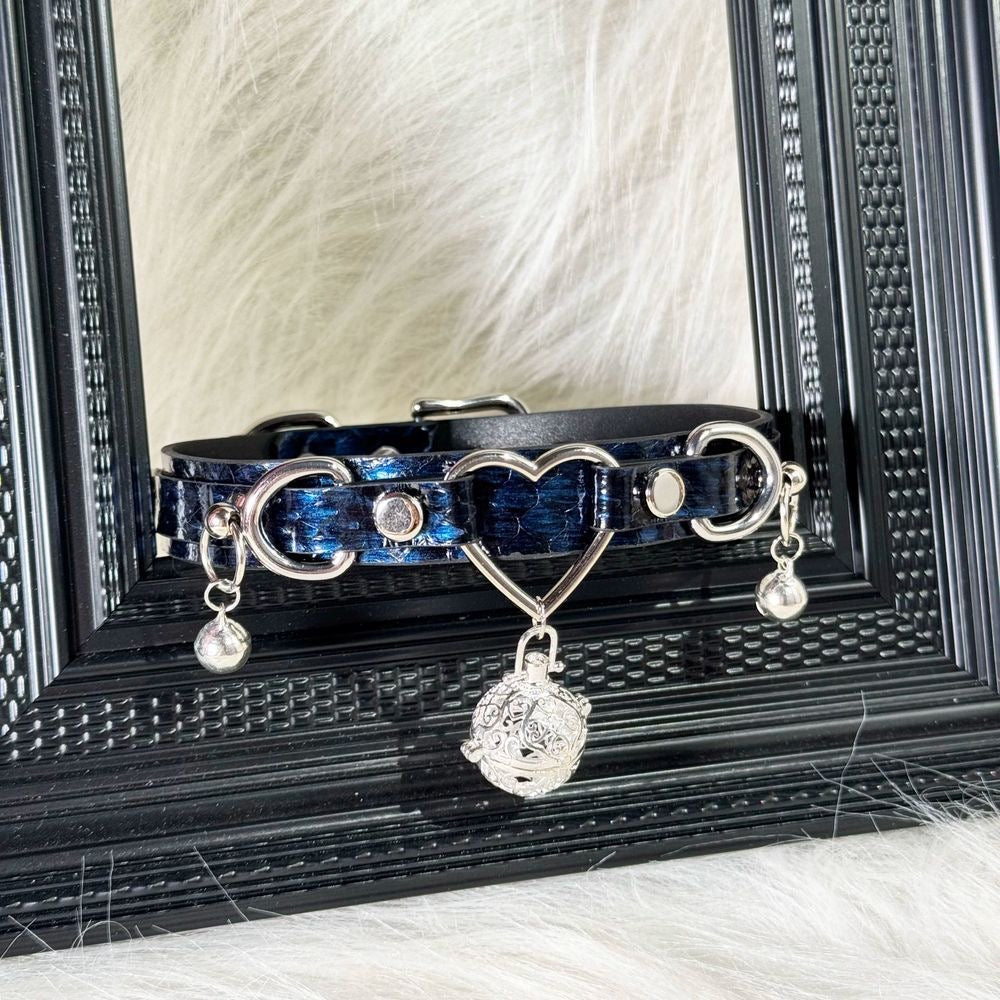 Blue Heart Choker Necklace