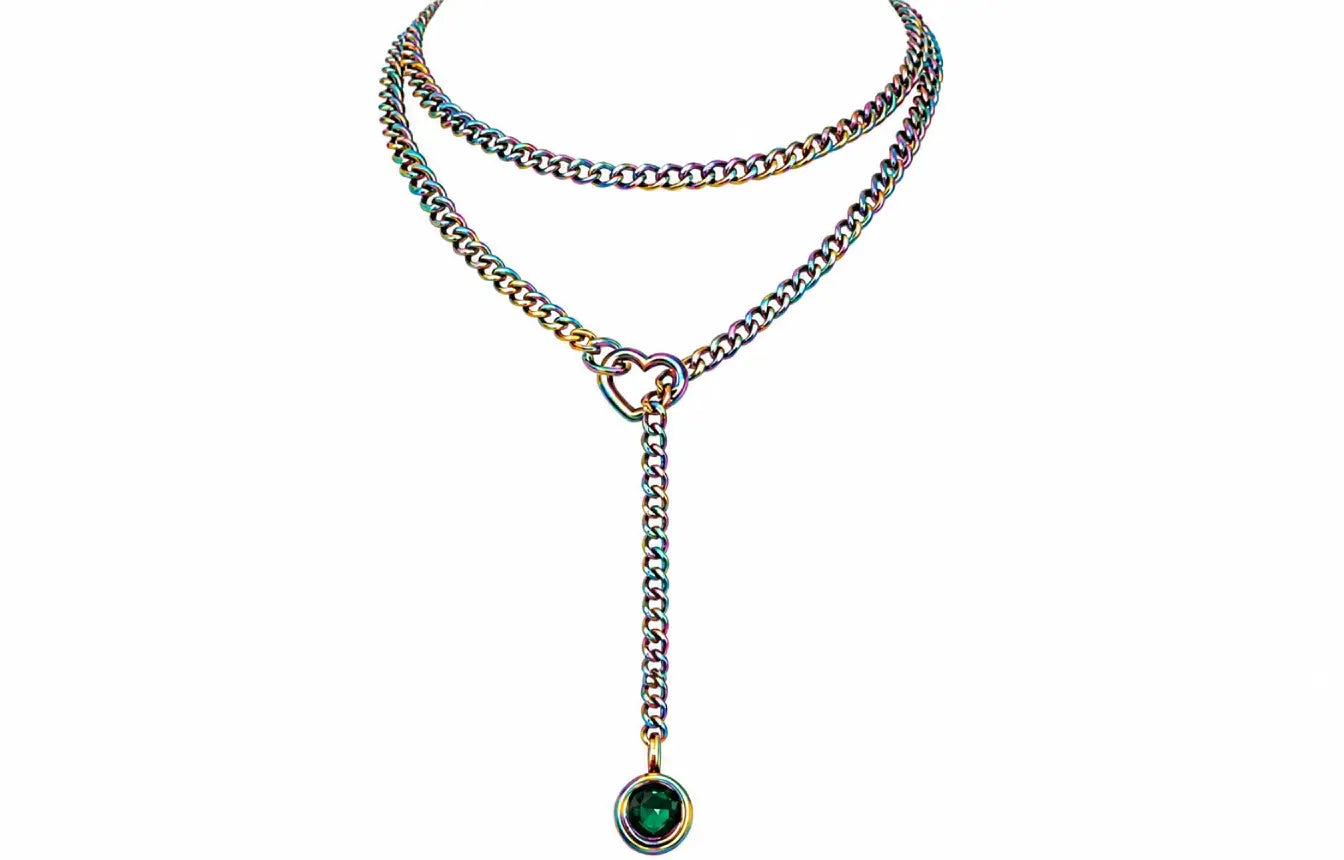 Crystal Charm Loop Slip Choker