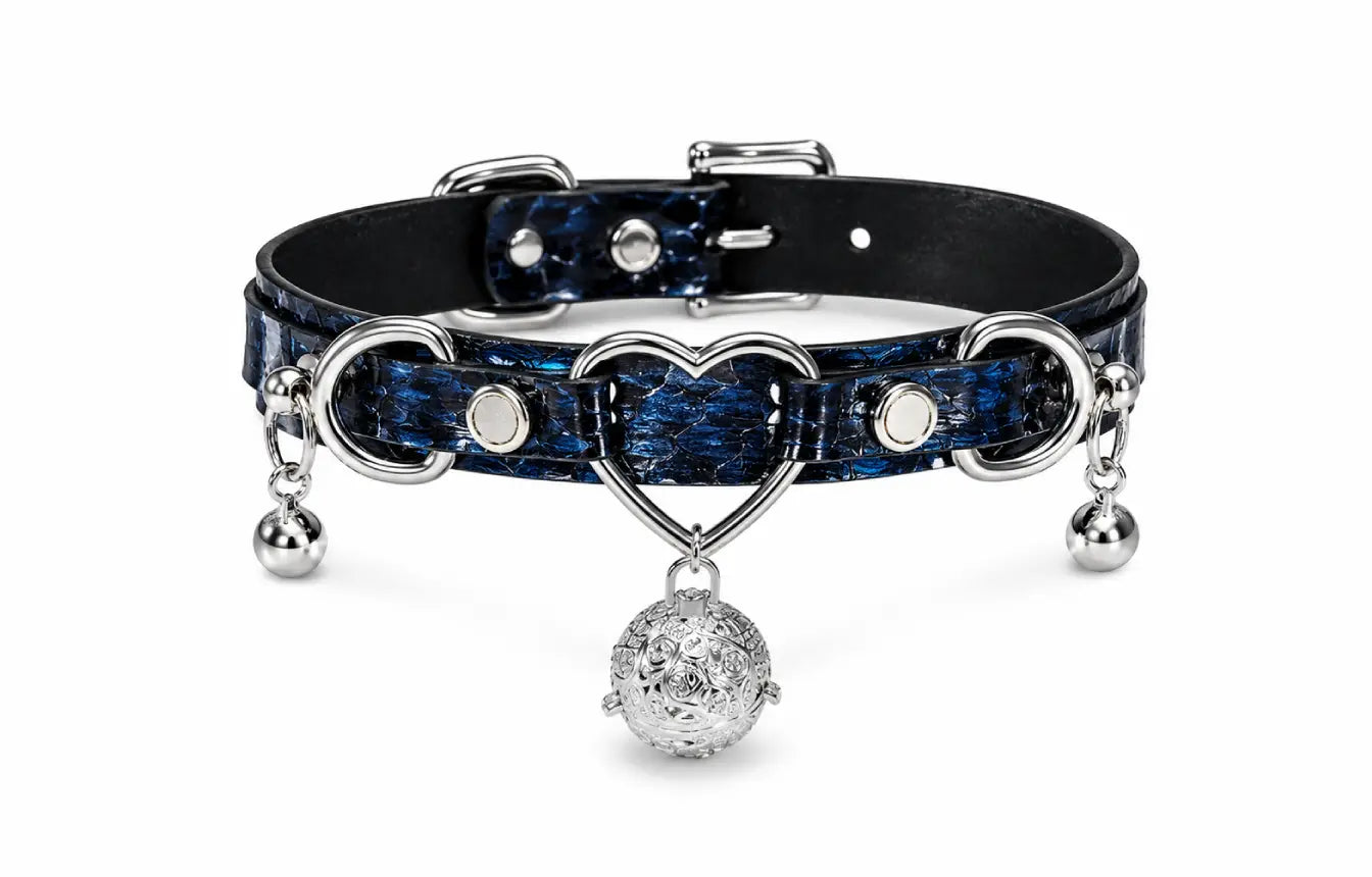 Blue Heart Choker Necklace