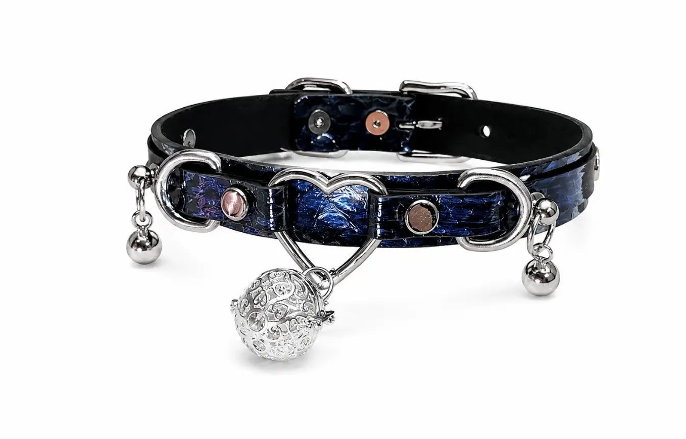 Blue Heart Choker Necklace
