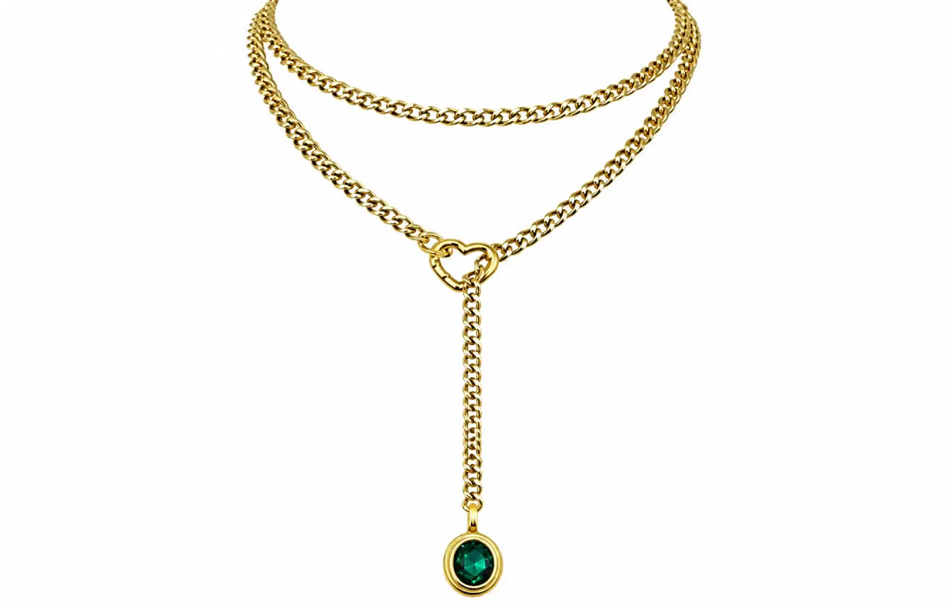 Crystal Charm Loop Slip Choker
