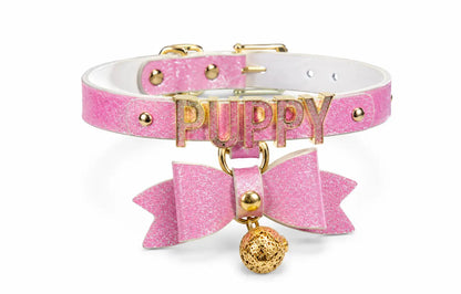 Pink Bow Initial Choker Necklace