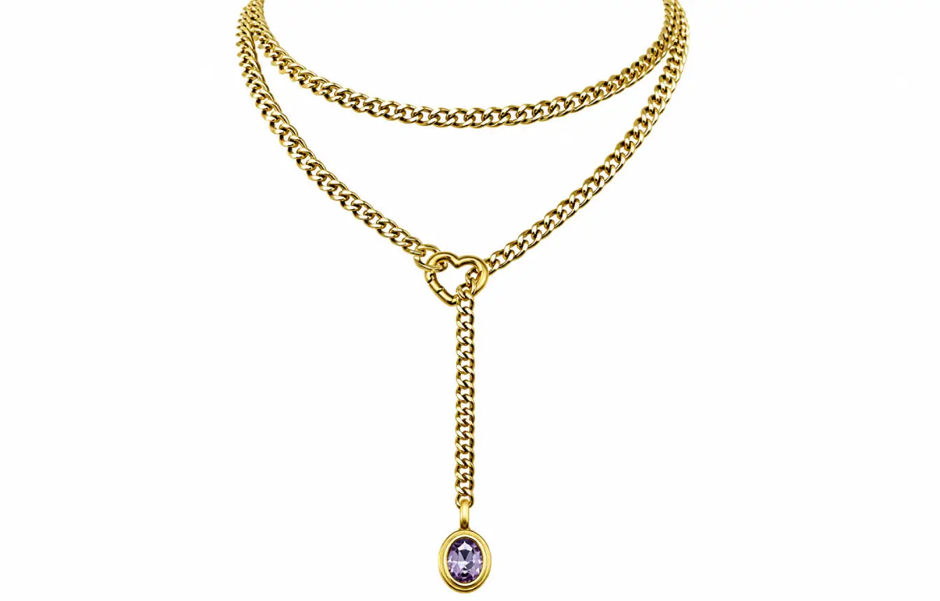 Crystal Charm Loop Slip Choker