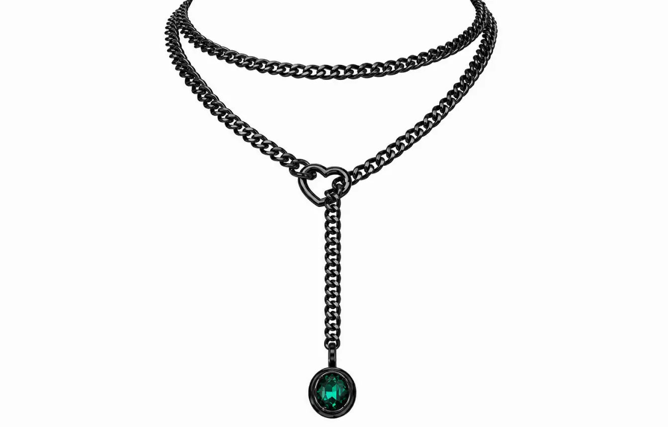 Crystal Charm Loop Slip Choker