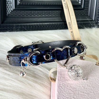 Blue Heart Choker Necklace