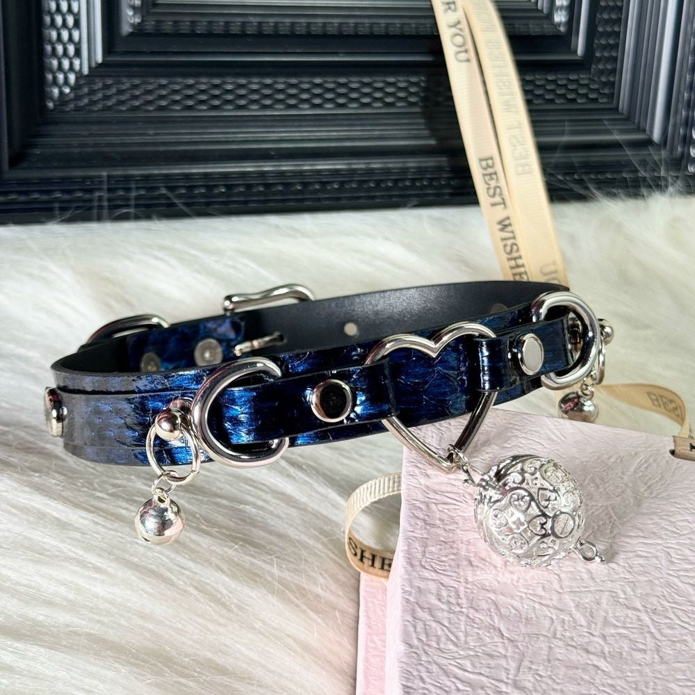 Blue Heart Choker Necklace