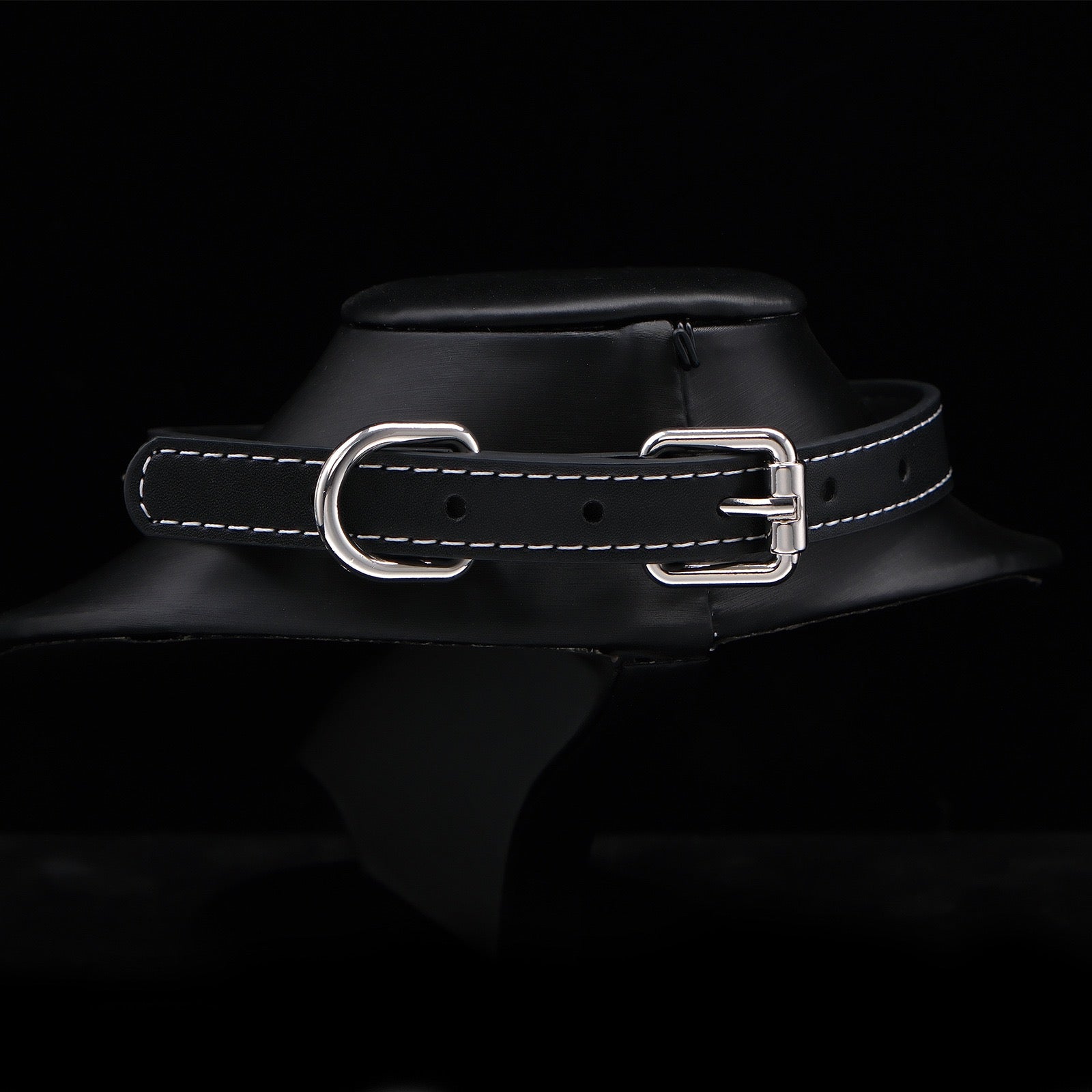 Spiked Cross Leather Choker Necklace