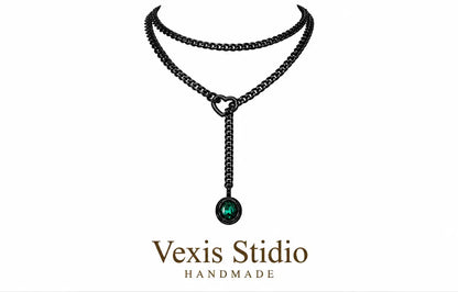 Crystal Charm Loop Slip Choker