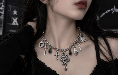Sacred Relics Gothic Charm Necklace
