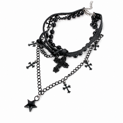 Midnight Cross Layered Necklace