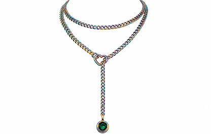 Crystal Charm Loop Slip Choker
