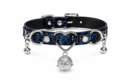 Blue Heart Choker Necklace