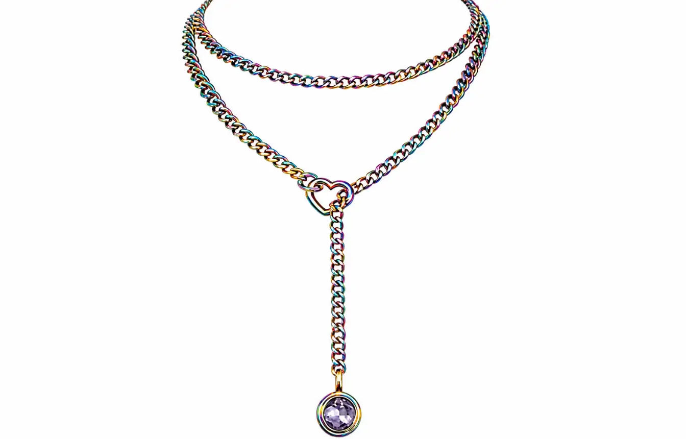 Crystal Charm Loop Slip Choker