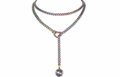 Crystal Charm Loop Slip Choker