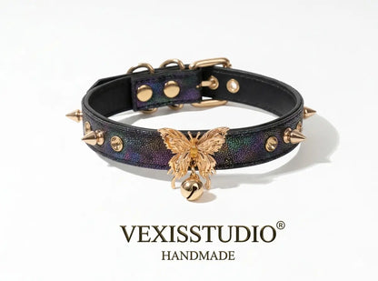 Butterfly Snake Leather Choker Necklace