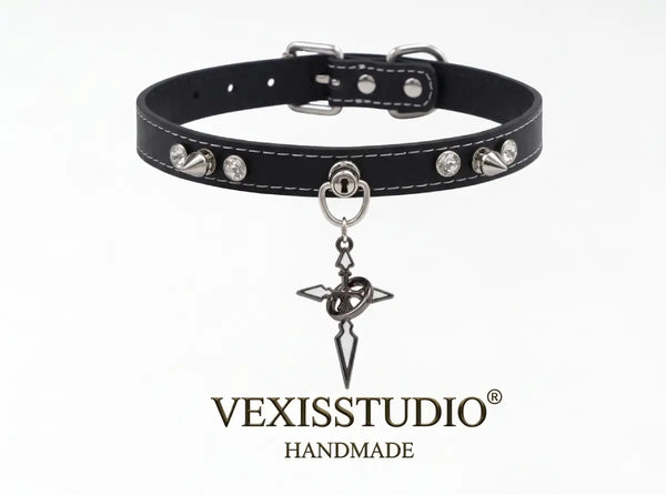 Spiked Cross Collar